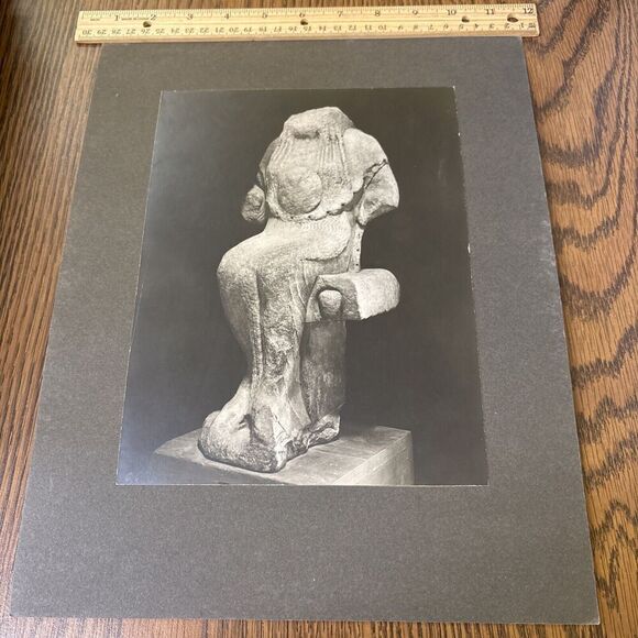 Vintage Seated Athena Mounted Greek Sculpture Photo Athens Acropolis Museum - Picture 1 of 4
